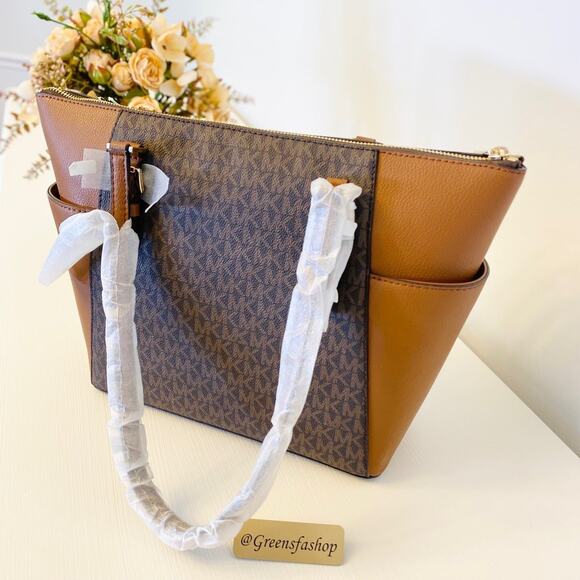 Michael Kors Charlotte Top Zip Tote shoulder bag brown - Picture 5 of 9